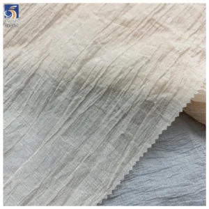 DV-6705 65gsm Lightweight 2026 Lyocell Nylon Crinkle Chiffon Fabric Soft Drape Non-Transparent Dress Blouse Wrinkled Fabric