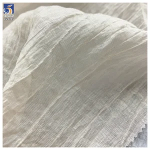 DV-6705 65gsm Lightweight 2026 Lyocell Nylon Crinkle Chiffon Fabric Soft Drape Non-Transparent Dress Blouse Wrinkled Fabric