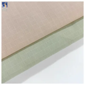 Y-148 135g OEM Factory Taslon 100% Nylon Water Resistant 0.5cm Grid Water-Repellent Fabric for Jacket Coat Apparel