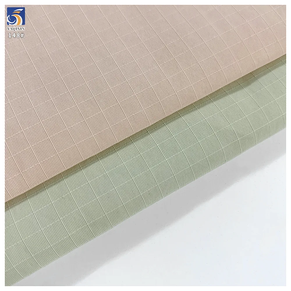 Y-148 135g OEM Factory Taslon 100% Nylon Water Resistant 0.5cm Grid Water-Repellent Fabric for Jacket Coat Apparel