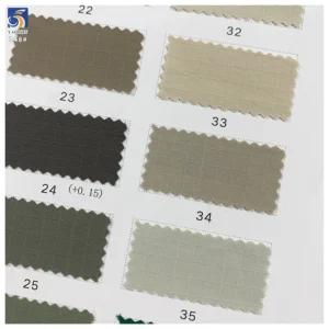 Y-148 135g OEM Factory Taslon 100% Nylon Water Resistant 0.5cm Grid Water-Repellent Fabric for Jacket Coat Apparel