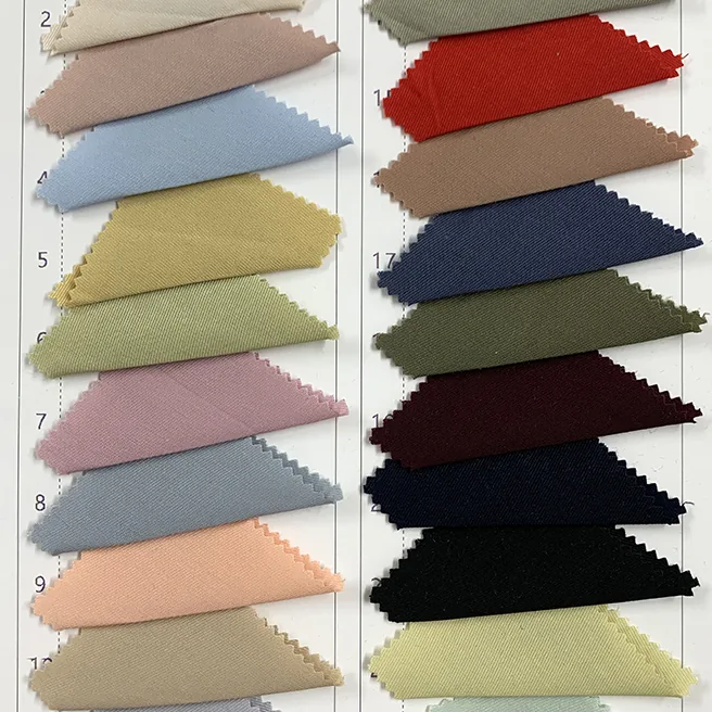 DV-6675 Factory Direct 115g 50% Cotton 50% Polyester Khaki Fine Twill Fabric 150cm Dress Shirt Twill Pants Fabric Textile