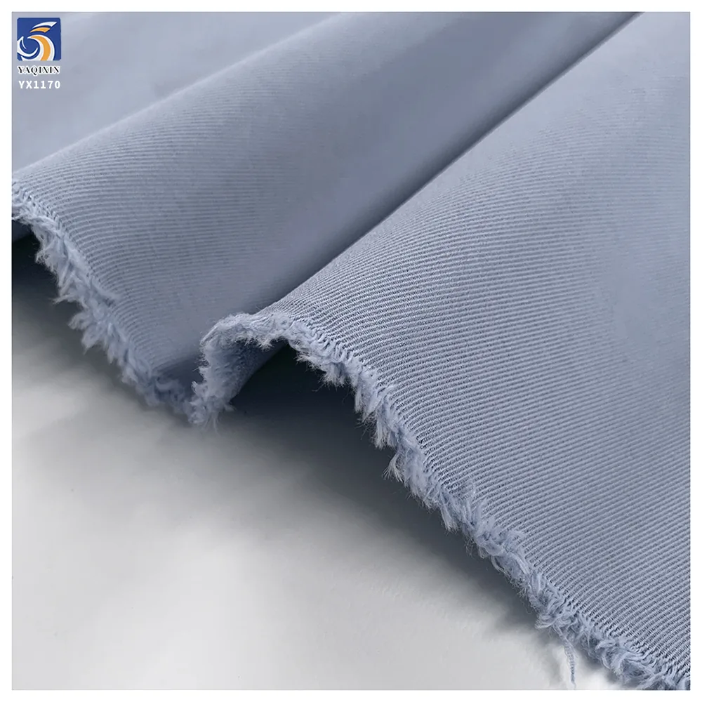 YX1170 Thicken 280gsm 100% Polyester 3/3 Twill Washed Fabric 1 Meter Plain Dyed Polyester Twill Trench Coat Dress Fabric