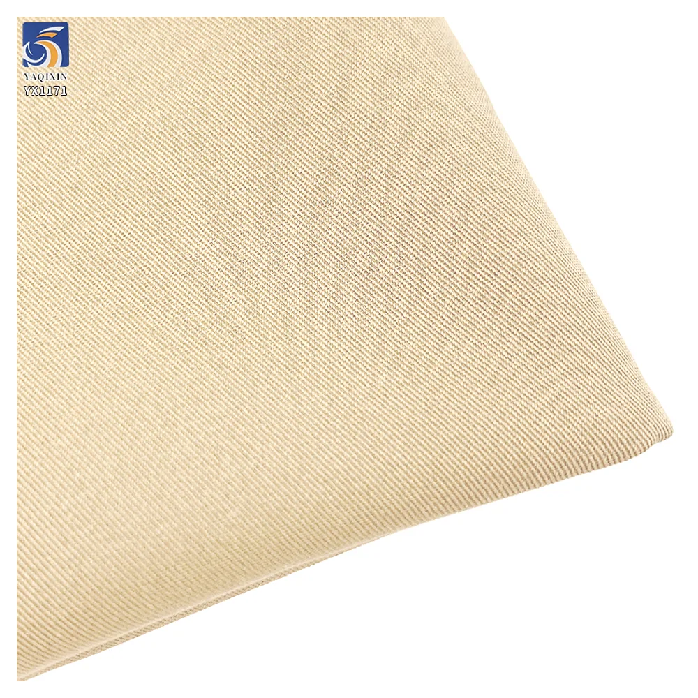 YX1171 China 100 Polyester Khaki Twill Fabric Roll Woven 240gsm 2/2 Cheap Thick Twill Fabric for Women's Pants Coats and Skirts