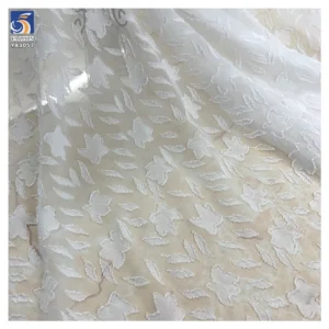 YX1057 150cm 120g Lightweight Burnout Chiffon Jacquard Fabric Soft Sheer Wicker Plum Mesh Fabric for Women Dress Blouse Garment
