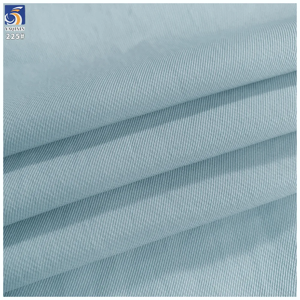 Y-225 New Spring Arrivals Custom 145g Light Grey Blue 100% Polyester Cavalry Fine Twill Fabric for Windbreaker Jacket