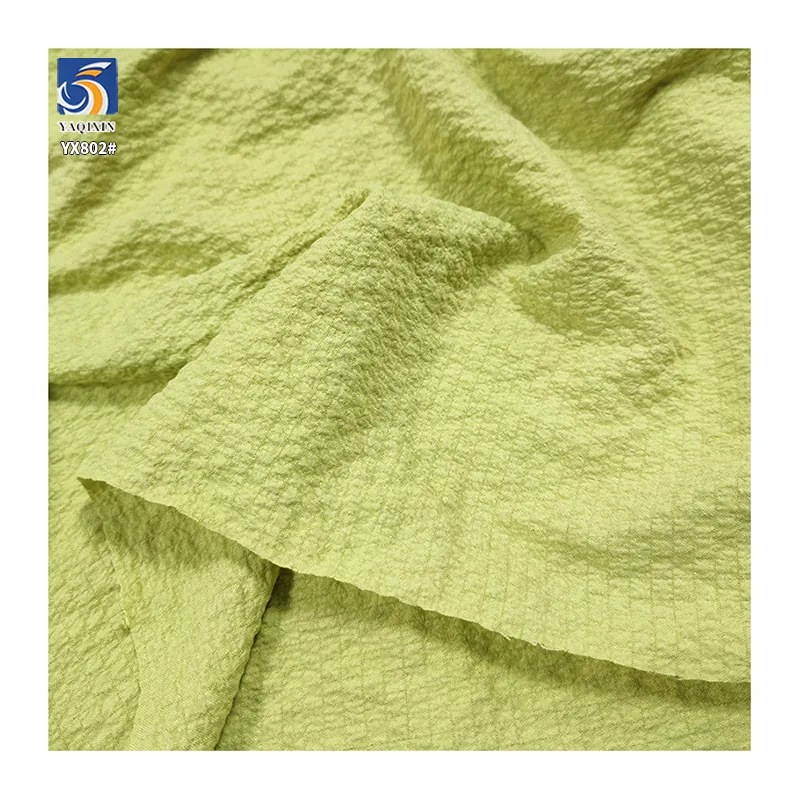 YX802 Plain 100gsm Crepe Woven Casual Clothing Fabric Women's Cake Skirts 100% Polyester Bubble Chiffon Fabric Wrinkled