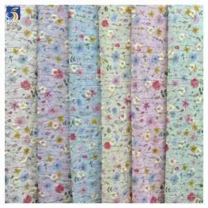 YX1266 2026 100% Polyester Pastoral Style Fresh Dress TC Floral Print & Embroidery Fabric Chiffon Florals Fabric for Garment