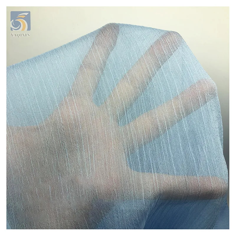 Stock Lot 100% Polyester Crepe Fabric 30D Silk Stripe Wrinkle Crinkle Chiffon Crepe Fabrics for Curtains Clothing