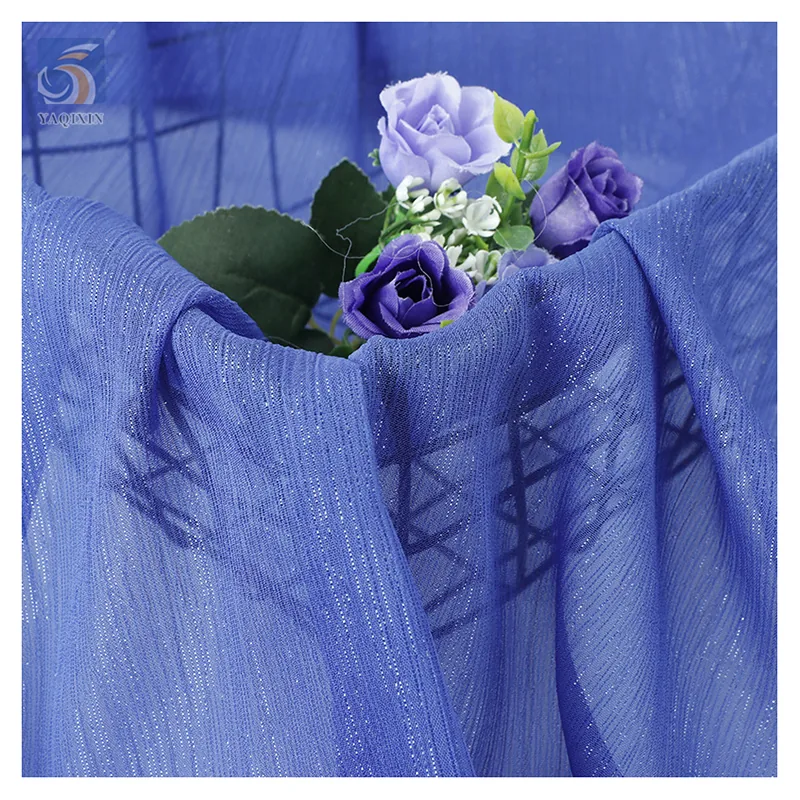 Cheap Prices 100% Polyester Wrinkled Chiffon Fabric Non-Stretch Plain Poly Bright Silk Crepe Fabric by the Yard