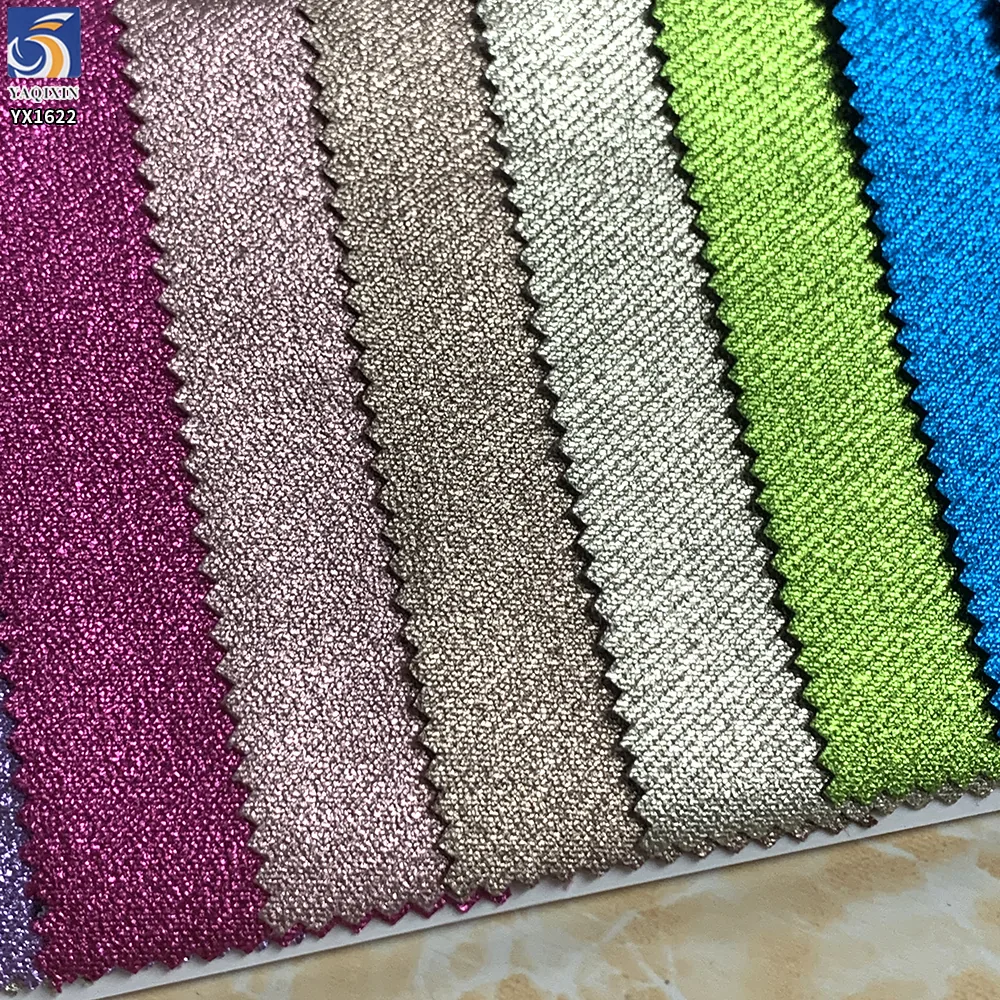 YX1622 Shimmer Stretch Knit Fabric Metallic Foil Surface for Womens Dresses Tops Skirts and Fashion Apparel