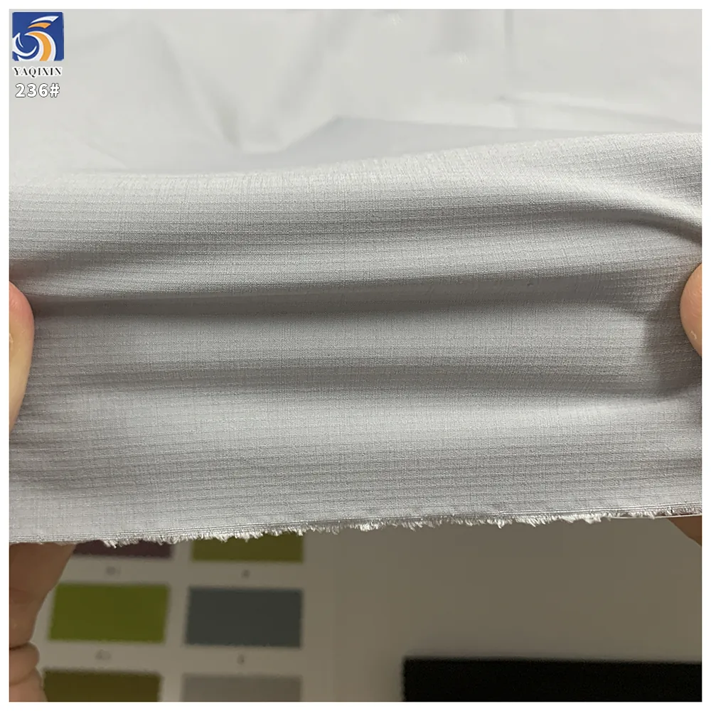 Y-236 115g China Supplier Material 100% Polyester 6x2mm Stripe Jacquard Cotton Feel Fabric 150cm for Men's Casual Pants