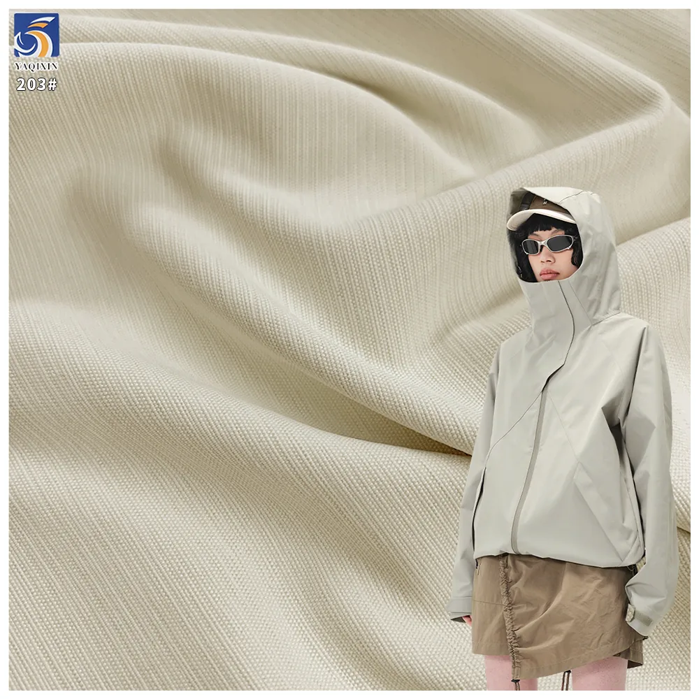 Y-203 290G High Quality Wrinkle Free 100% Polyester Linen Look Slub Canvas Fabric 160cm for Pants and Jackets