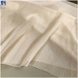 YX495 Arabic Headdress Scarf Silk Chiffon Wrinkle Fabric 42gsm White Polyester French Wrinkled Crepe Silk Chiffon Fabric