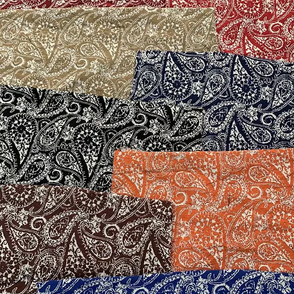 YX813 Ethnic Style Design Cashew Flower Woven Polyester Cotton Jacquard Chiffon Fabric for Clothing Home Fabric Tablecloth