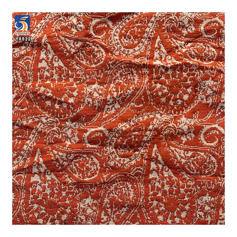 YX813 Ethnic Style Design Cashew Flower Woven Polyester Cotton Jacquard Chiffon Fabric for Clothing Home Fabric Tablecloth