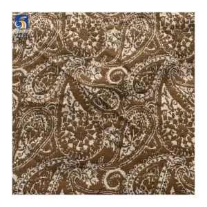 YX813 Ethnic Style Design Cashew Flower Woven Polyester Cotton Jacquard Chiffon Fabric for Clothing Home Fabric Tablecloth