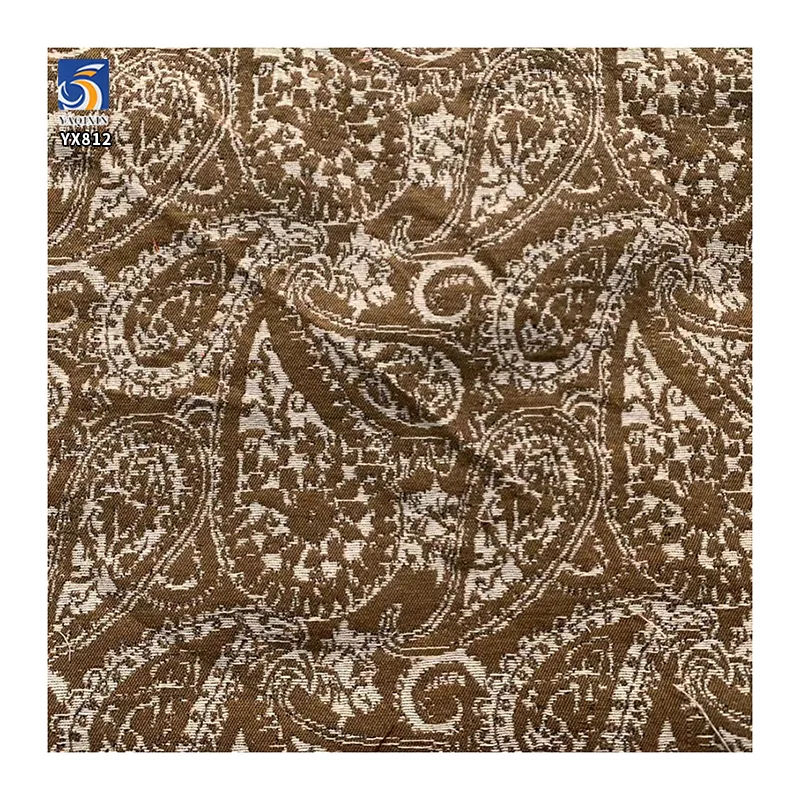 YX813 Ethnic Style Design Cashew Flower Woven Polyester Cotton Jacquard Chiffon Fabric for Clothing Home Fabric Tablecloth