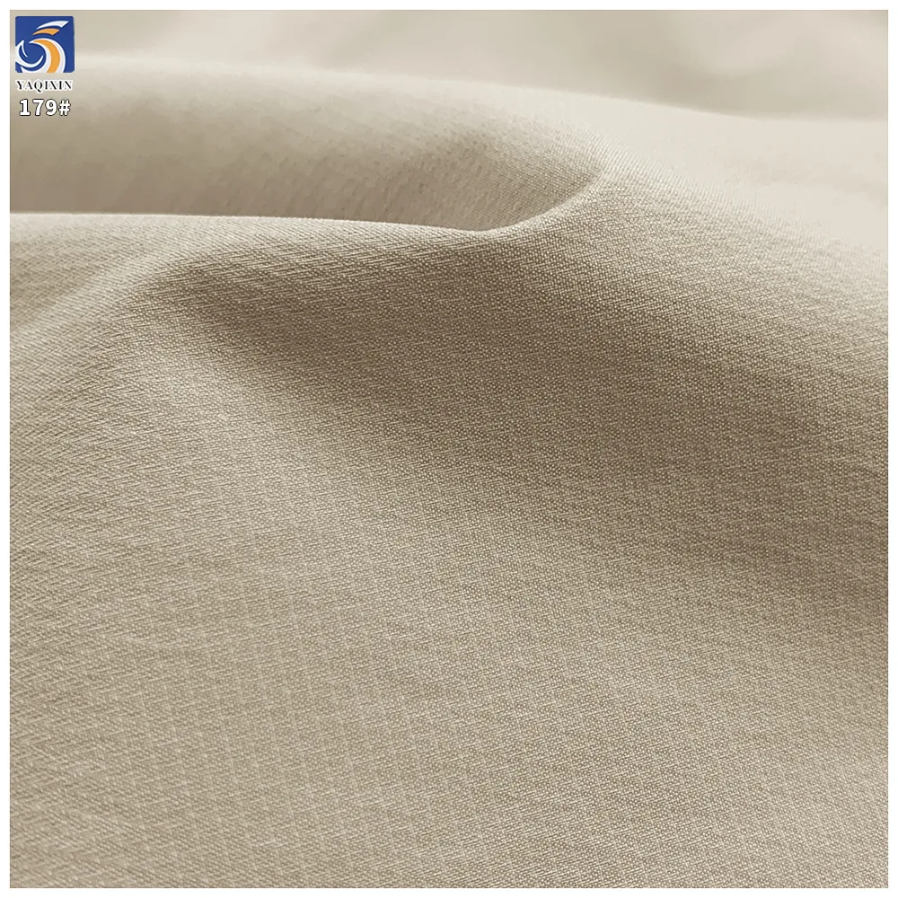 Y-179 145g 1 Yard MOQ Spring Lightweight Thin 100% Polyester Soft Antistatic Fine Twill Fabric for Trench Coat Windbreaker