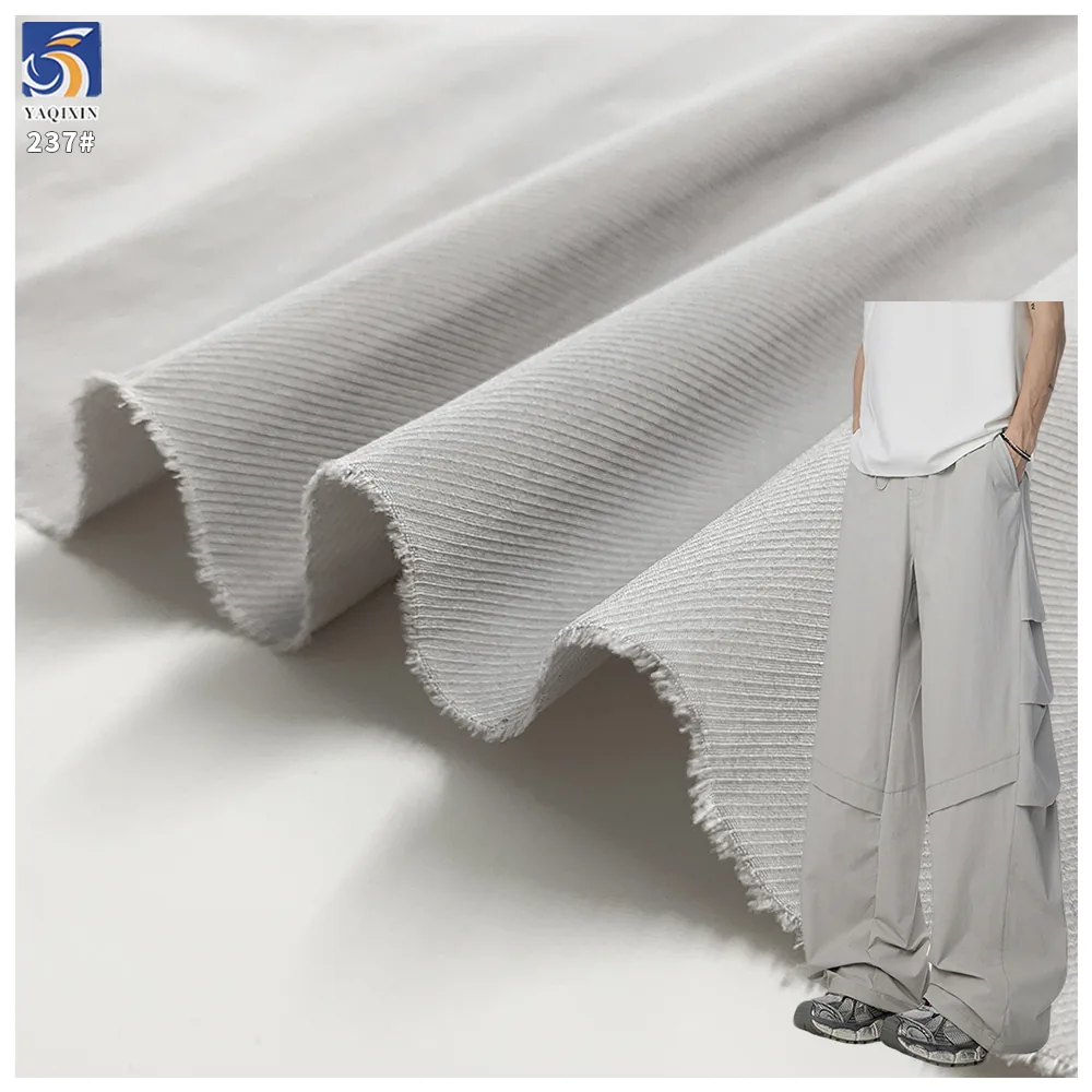 Y-237 110g No Washing/Easy Care Light Grey Woven 100% Polyester Fine Twill Fabric 150cm for Pants Casual Trousers