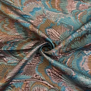YX1567 Peacock Feather Jacquard Brocade Fabric for Dresses Traditional Clothing and Fashion Garment Sewing