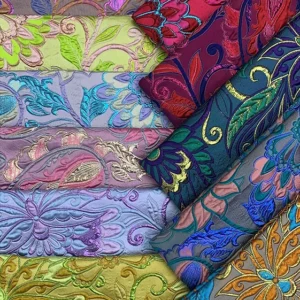 YX1566 Ethnic Floral Brocade Jacquard Fabric for Traditional Clothing Dresses Garments and Fashion Apparel Textile