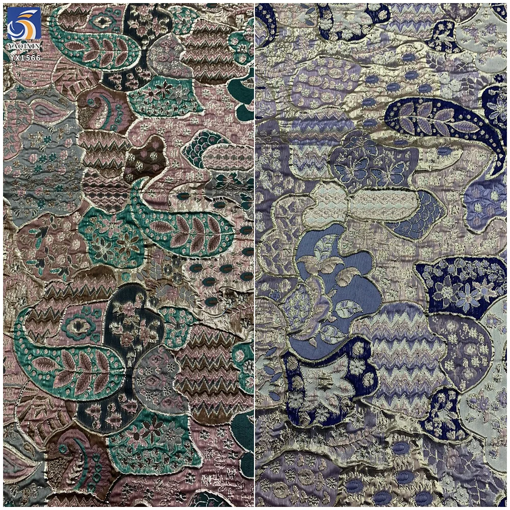 YX1566 Ethnic Floral Brocade Jacquard Fabric for Traditional Clothing Dresses Garments and Fashion Apparel Textile