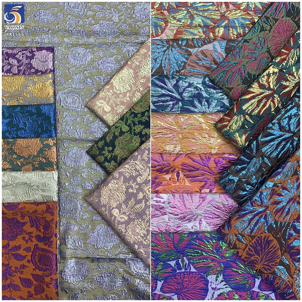 YX1566 Ethnic Floral Brocade Jacquard Fabric for Traditional Clothing Dresses Garments and Fashion Apparel Textile