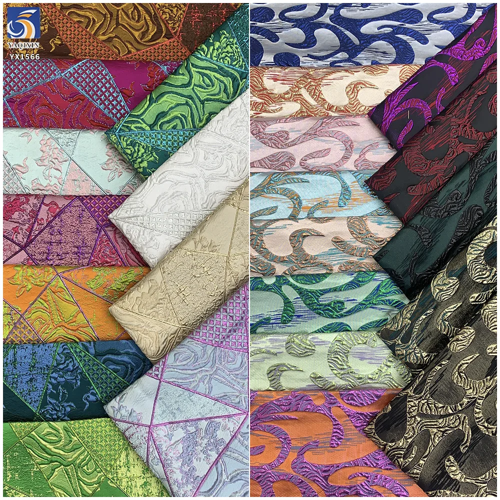 YX1566 Ethnic Floral Brocade Jacquard Fabric for Traditional Clothing Dresses Garments and Fashion Apparel Textile