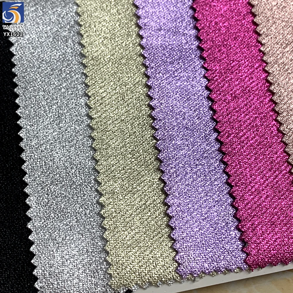 YX1622 Shimmer Stretch Knit Fabric Metallic Foil Surface for Womens Dresses Tops Skirts and Fashion Apparel