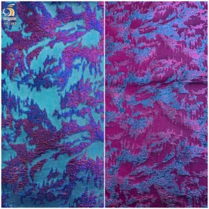 YX1562 B2B Manufacturer Multicolor Abstract Jacquard Brocade Fabric With Shiny Woven Texture for Women's Fashion Garments