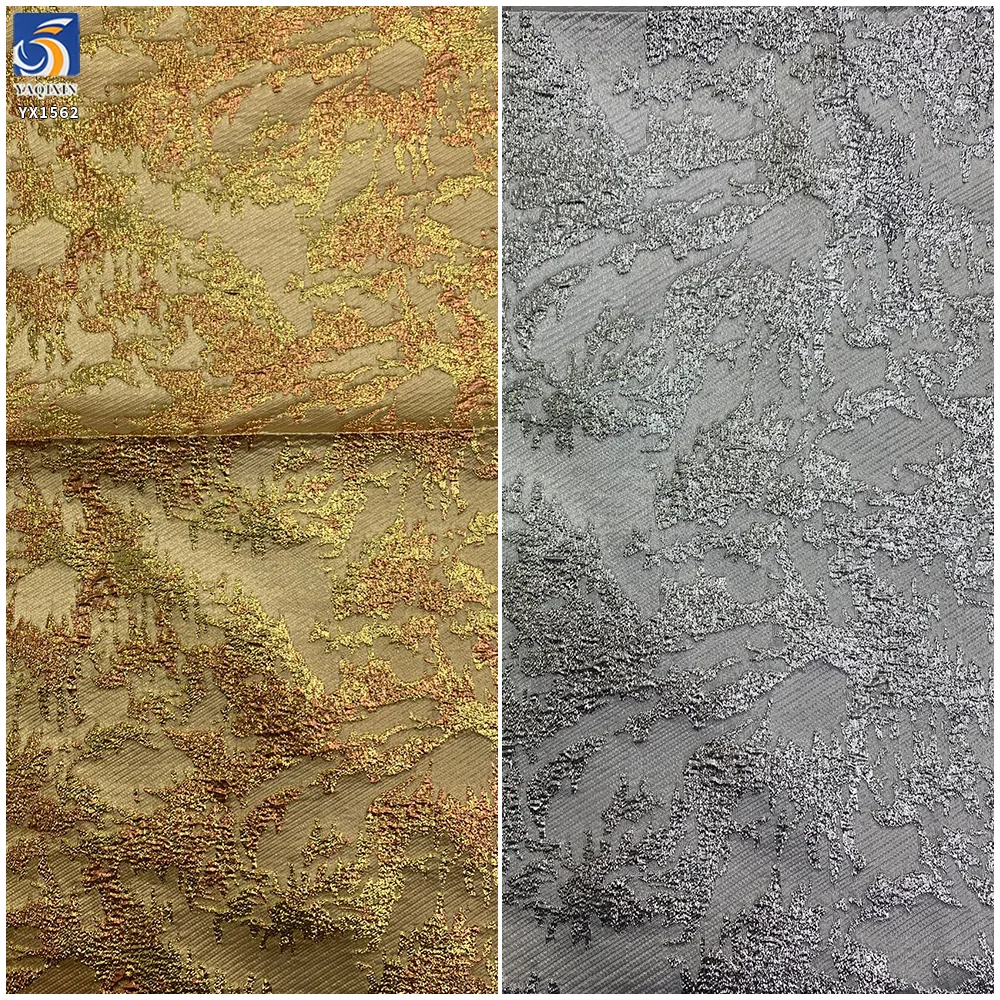 YX1562 B2B Manufacturer Multicolor Abstract Jacquard Brocade Fabric With Shiny Woven Texture for Women's Fashion Garments
