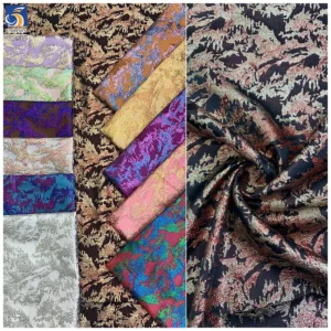 YX1562 B2B Manufacturer Multicolor Abstract Jacquard Brocade Fabric With Shiny Woven Texture for Women's Fashion Garments