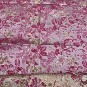 YX1236 Wholesale of All Kinds of Luxury Brocade Fabrics Polyester 3D Embossed Yarn-Dyed Gold Brocade Fabric for Clothing
