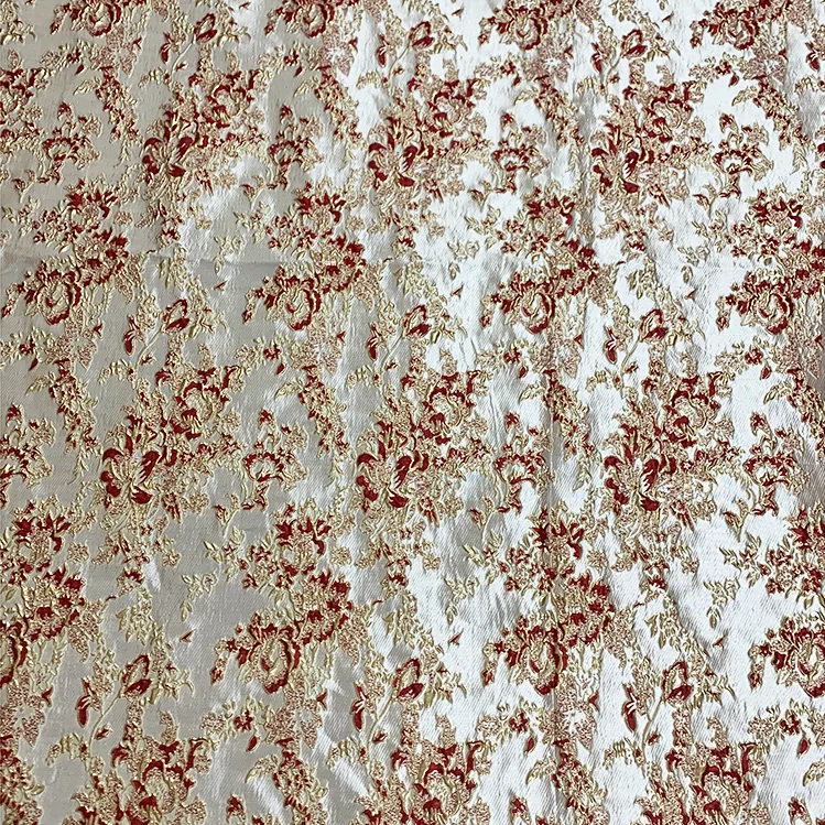 YX1353 China Supplier Custom Golden 3D Embossed Lurex Brocade Fabric for Women Dress Luxurious Brocade Fabrics Textile