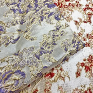 YX1353 China Supplier Custom Golden 3D Embossed Lurex Brocade Fabric for Women Dress Luxurious Brocade Fabrics Textile
