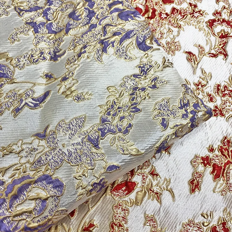 YX1353 China Supplier Custom Golden 3D Embossed Lurex Brocade Fabric for Women Dress Luxurious Brocade Fabrics Textile