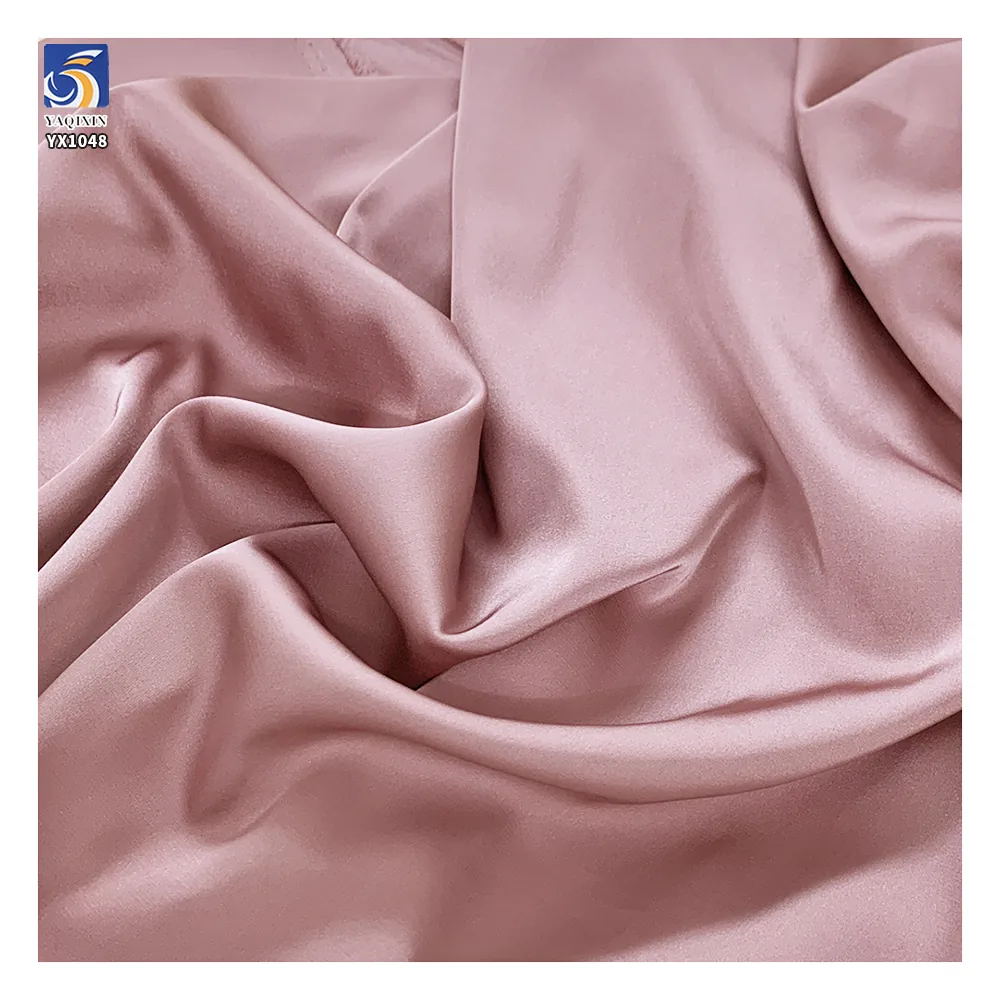 YX1048 150gsm Acetic Acid Silky Skin-Friendly Apparel Dress Satin Soft Fabric Polyester Spandex Stretch Matte Satin Fabric