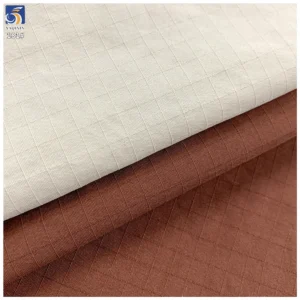 Y-181 High Quality T800 145g 100% Polyester Antistatic Large Grid Wrinkle Free Fabric 150cm for Backpack Sportswear Jacket