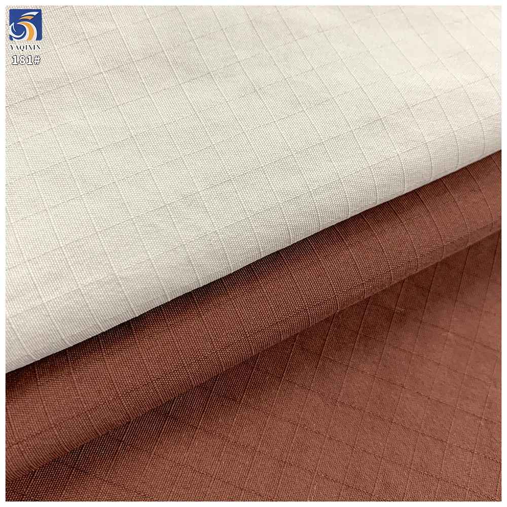 Y-181 High Quality T800 145g 100% Polyester Antistatic Large Grid Wrinkle Free Fabric 150cm for Backpack Sportswear Jacket