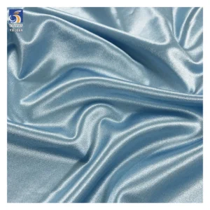 YX1089 2026 Sky Light Blue 140g/180g/250g Elastic Satin Fabric Polyester Spandex Stretch Satin Swimsuit Yoga Sports Fabrics