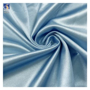 YX1089 2026 Sky Light Blue 140g/180g/250g Elastic Satin Fabric Polyester Spandex Stretch Satin Swimsuit Yoga Sports Fabrics