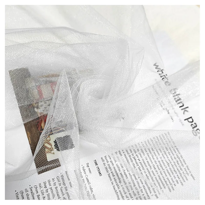 Guangzhou Zhongda Market Soft Glossy Tulle Fabric Medium Hardness 100 Polyester Tulle Mesh Fabric for Wedding