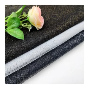YS-14 Knitted Textile 100% Polyester Mesh Tulle Fabric Gold and Silver Thread Mesh Bridal Tulle Girl Clothing Fabric