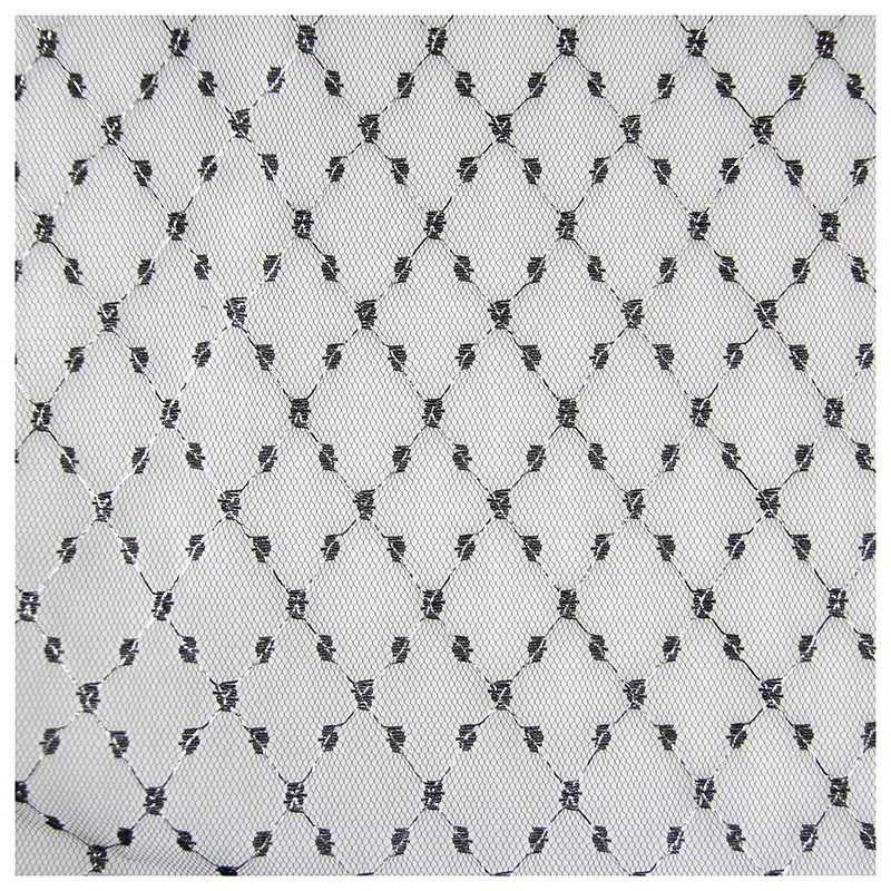 Guangzhou Factory Direct Sales High Quality Sexy Underwear Mesh Lace Fabric Check Jacquard Tulle Fabric