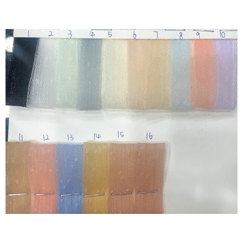 Wholesale Prices Solid Polyester Elegant Tulle Fabric Dotted Jacquard Mesh Bridal Lace Fabric for Wedding Veil Dress