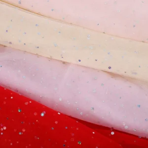 Factory Ready Supply of Large and Small Polka Dot Holographic Sequin Tulle for Children's Clothing Princess Skirt