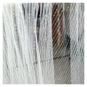 2026 New Design Wedding Bridal Tulle Fabric Soft Tulle Golden Sparkle Wedding Dress Veil Fabric for Bride 1 Yard