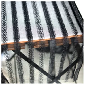 Hot Sales Light Pink Jacquard Striped Fabric Textile Women Stockings Garments Stripe Jacquard Tulle Mesh Fabric