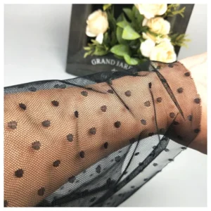 HF2015 Sexy Beauty Stockings Fabric Spandex 4 Way High Stretch Mesh Fabric Swiss Dots Jacquard Lace Mesh Fabric for Lingerie